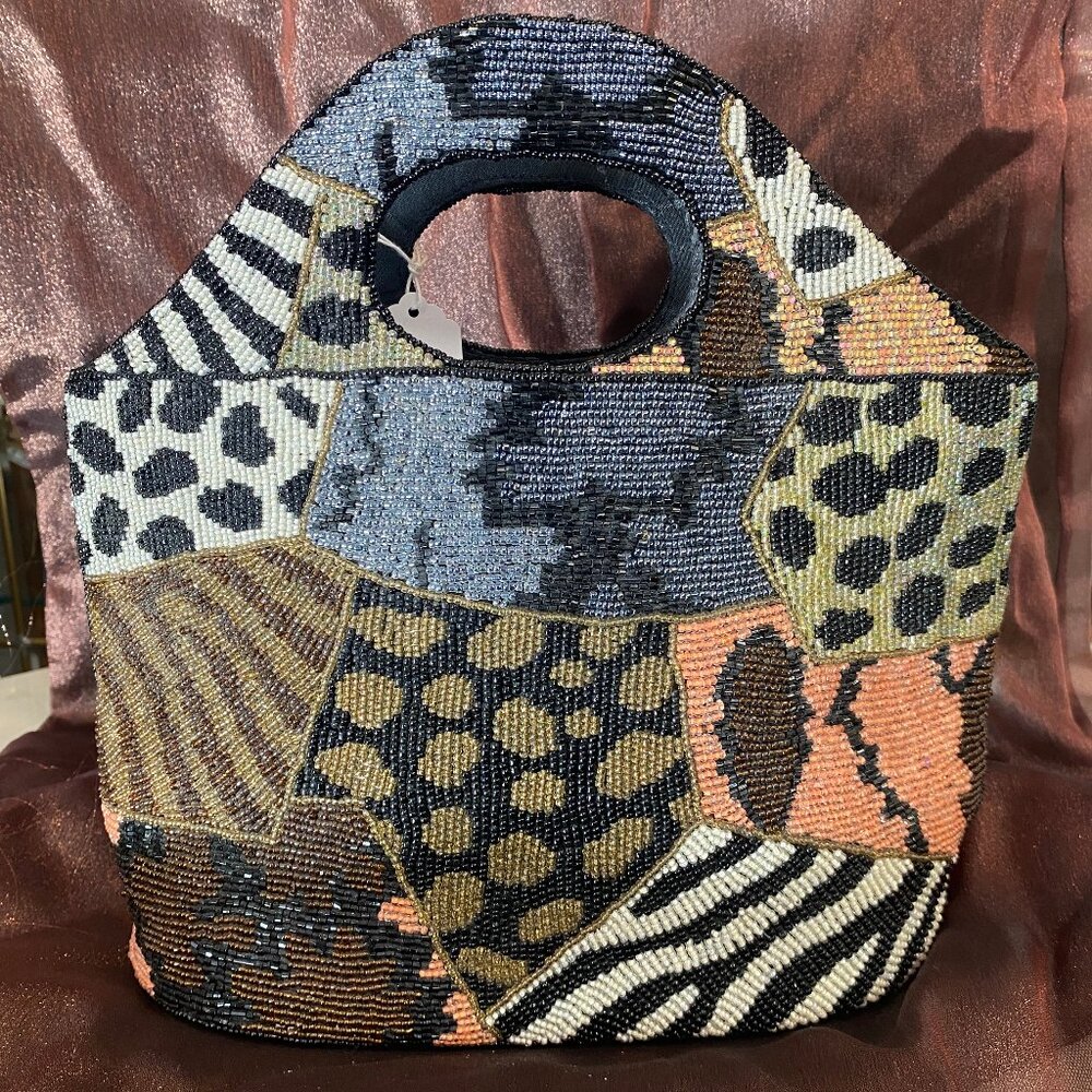 Animal Print Beaded Bag - Picture 1 of 3